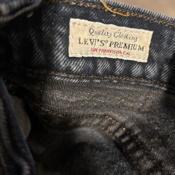 Levi’s Wedgie Button Fly Crop Jean Sz 25 High Rise Dark Wash Cheeky Straight - Picture 4 of 7